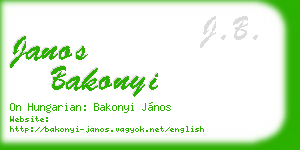 janos bakonyi business card